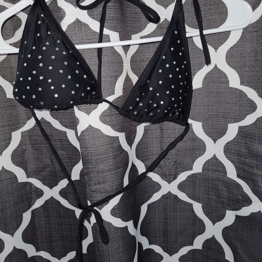 Black rhinestone top